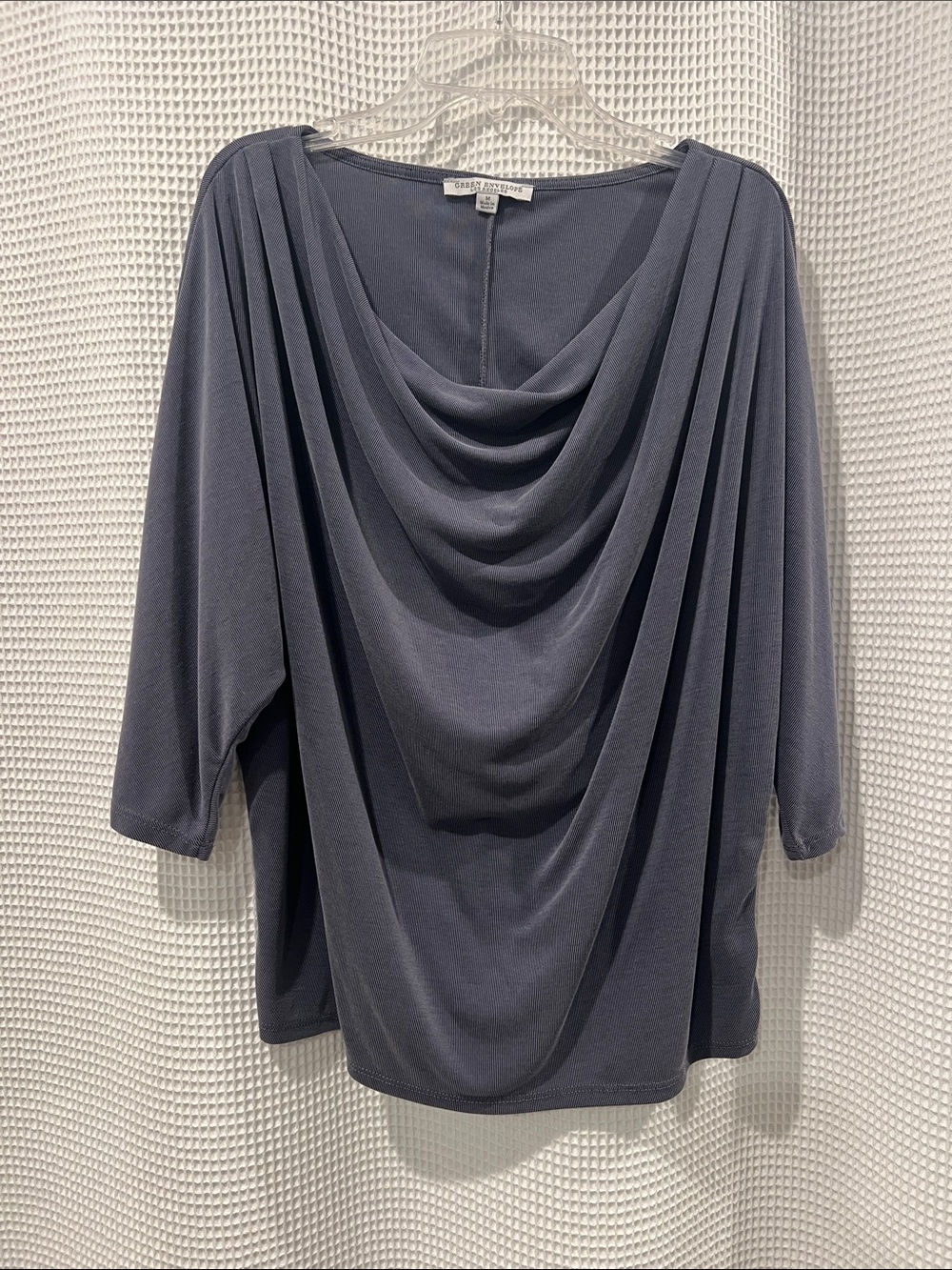 Dana Buchman Ribbed Top in Dusty Blue